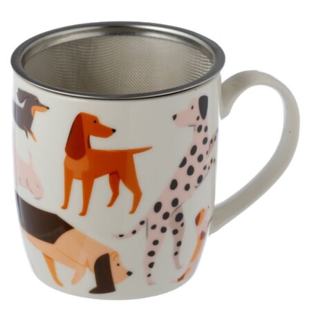 Dogs Porcelain Mug with Infuser & Lid - Image 3