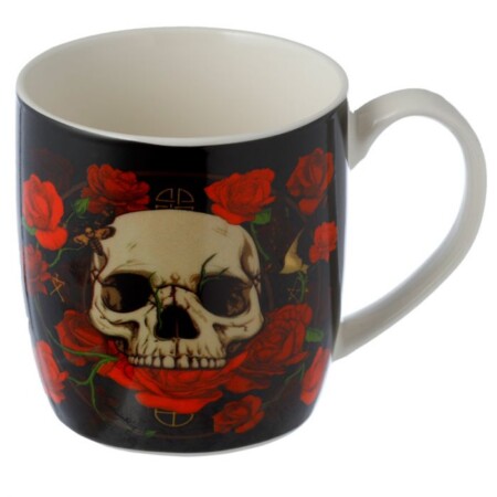 Skulls & Roses Porcelain Mug with Infuser & Lid - Image 4