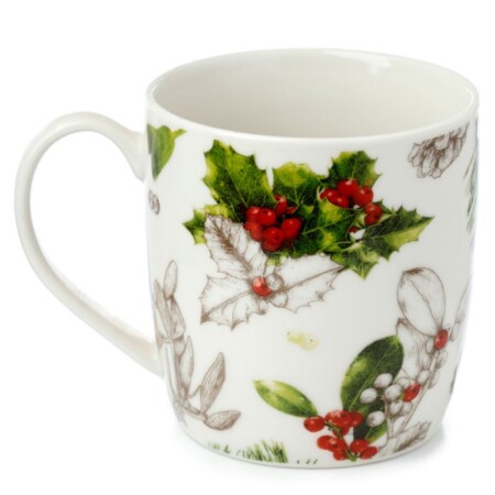 Holly & Mistletoe Porcelain Mug with Infuser & Lid - Image 4